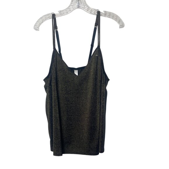 Cacique Cami Top Sleep Shirt Womens Size 14/16 Metallic Black Gold New WOT - Picture 1 of 5